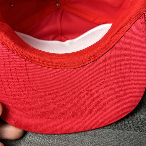 Vintage SnapBack Hat Sugar Valley Meats Butcher Red Adjustable Cap - Picture 5 of 8